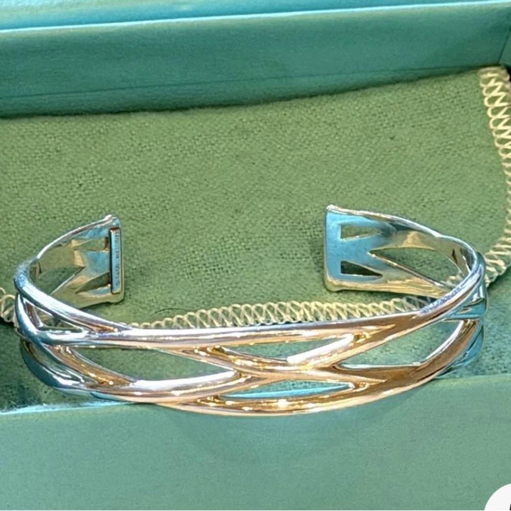 Tiffany & Co. Celtic Knot Silver Cuff Bracelet Italy Vintage